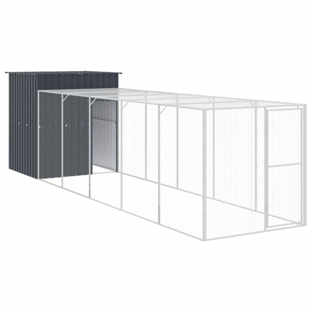 NNEVL Chicken Cage with Run Anthracite 165x659x181 cm Galvanised Steel