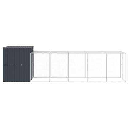 NNEVL Chicken Cage with Run Anthracite 165x659x181 cm Galvanised Steel