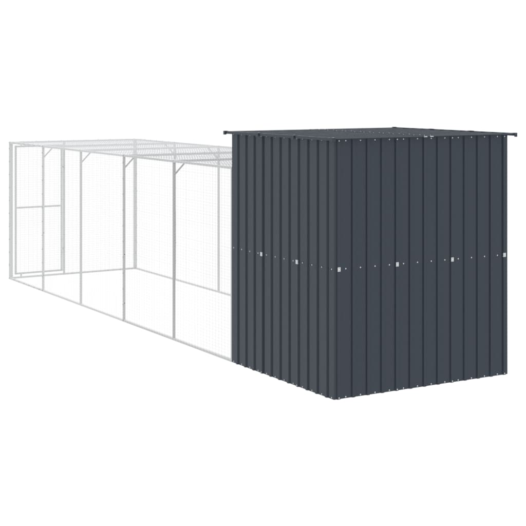 NNEVL Chicken Cage with Run Anthracite 165x659x181 cm Galvanised Steel