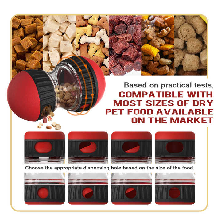 NNEDSZ Red Interactive Dog Slow Feeder Toy - Food Dispenser Ball for Healthy Digestion