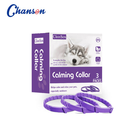 NNEDSZ Purple Calming Collars for Dogs - Natural Stress Relief, Adjustable, 3 Pack (2 set/6PCS)