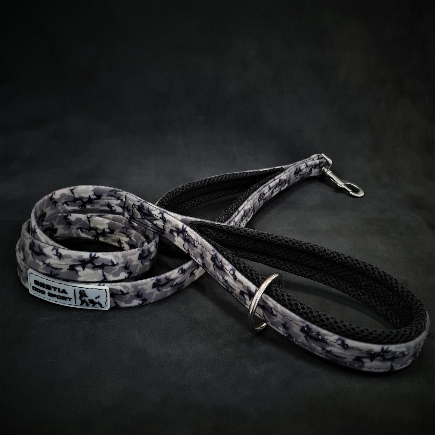 BESTIA DOG SPORT dual handle leash grey camo