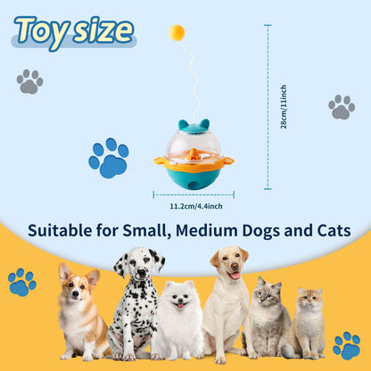 Guardians Tumbler Pet Toy Cat Leaky Food Toy Interactive Dog Cat Toy Food Treat Dispensing Toys, Slow Feeder Treat Ball For Pets Increases IQ Interests In Play